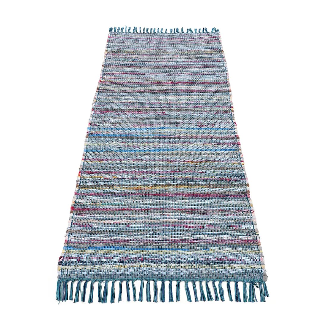 Läufer Kelim Chindi 75 x 200cm Blau/Blau | Blau