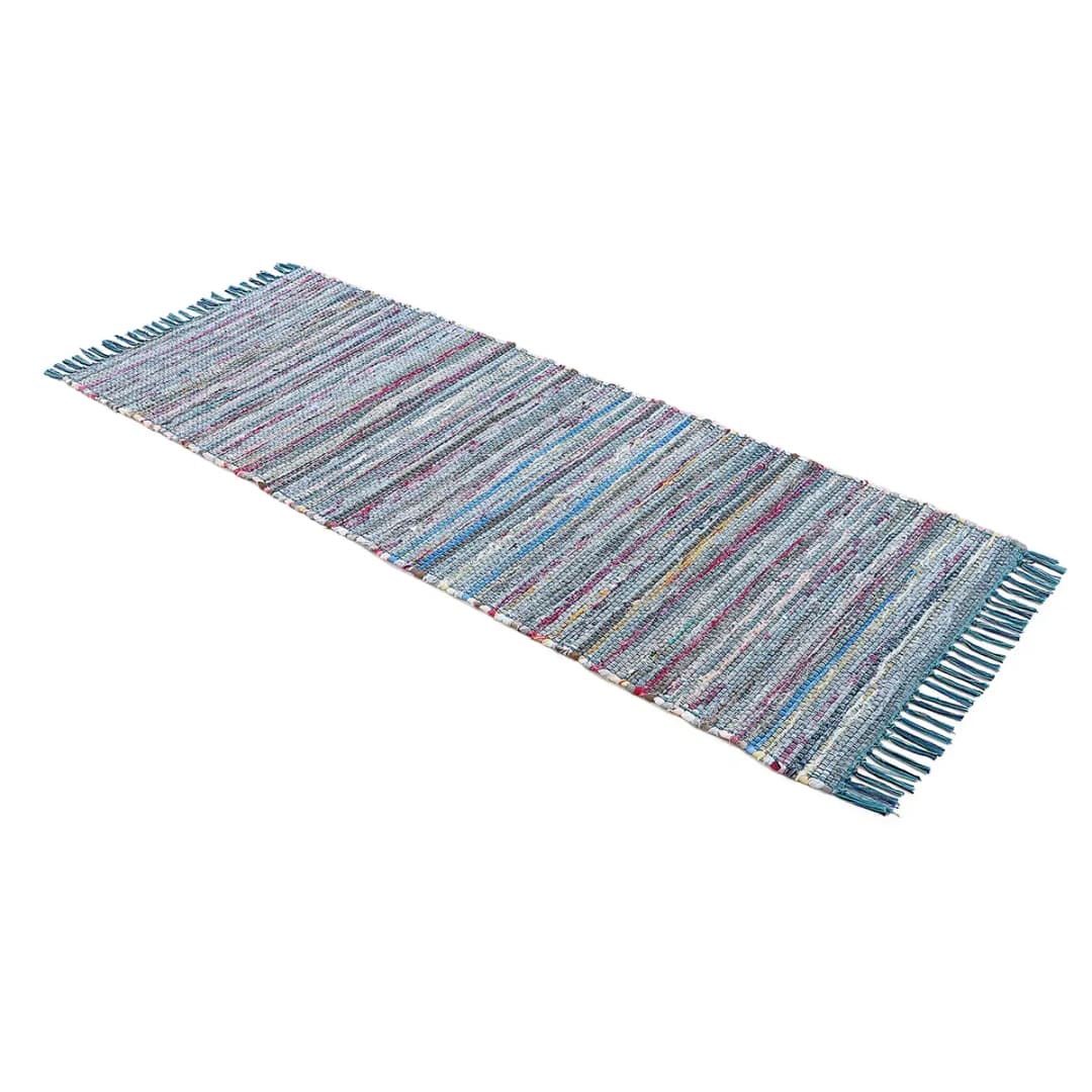 Läufer Kelim Chindi 75 x 200cm Blau/Blau | Blau