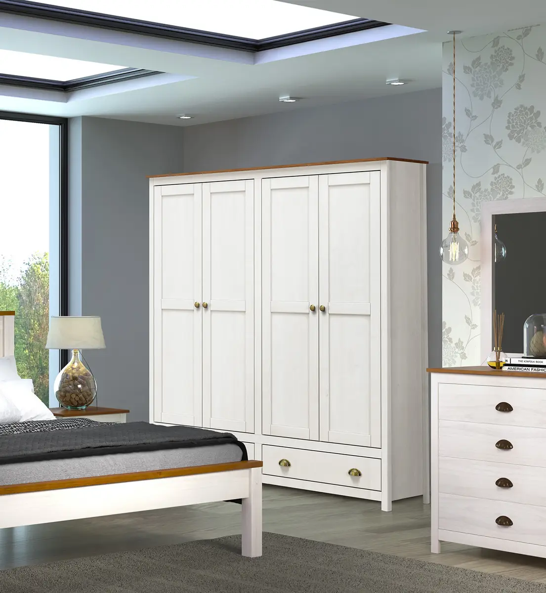 Drehtürenschrank Akebia | Weiß