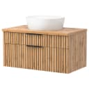 Waschtisch mit Keramikbecken 80cm | Beige