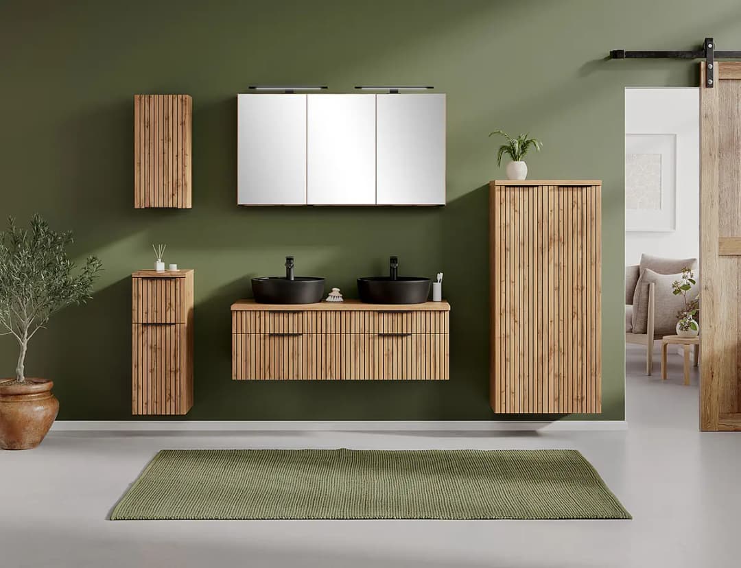 Waschtisch mit Keramikbecken 120cm | Beige