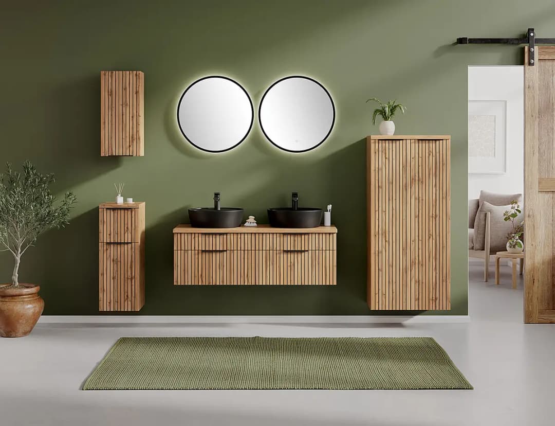 Waschtisch mit Keramikbecken 120cm | Beige