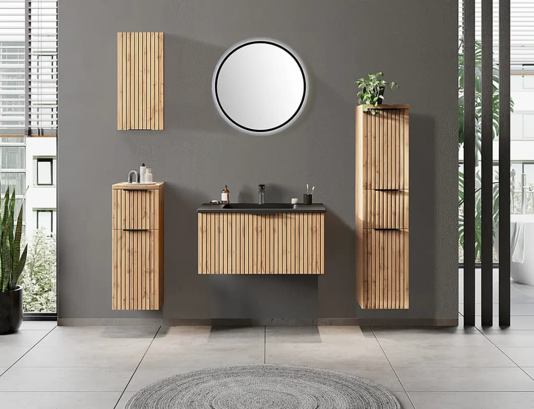 Badezimmerset 2-tlg Mineral Typ A | Braun