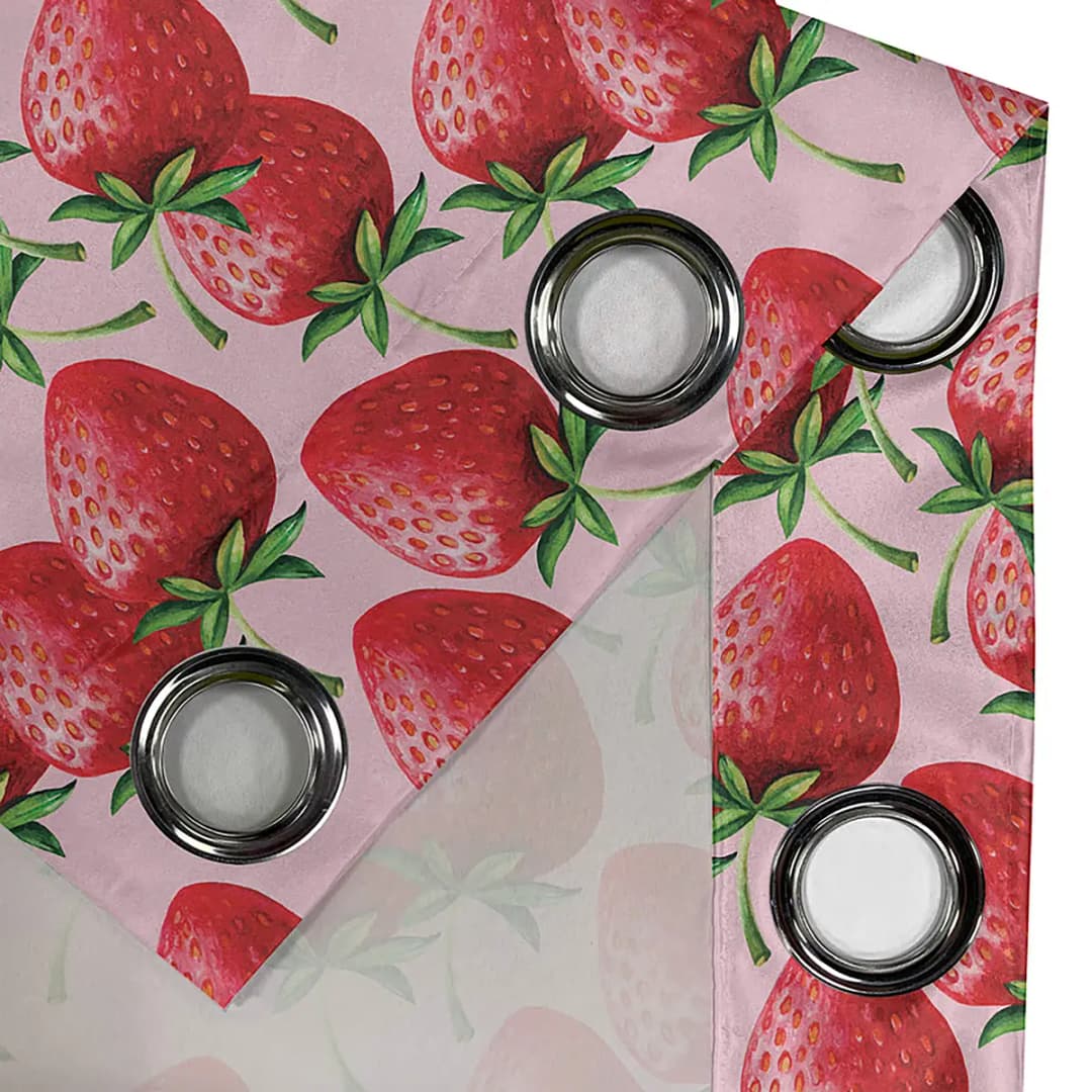 Ösenvorhang Strawberry 2er-Set 245cm Rot/Rot | Rot