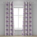 Ösenvorhang Wall 2er-Set 245cm Violett/Violett | Lila