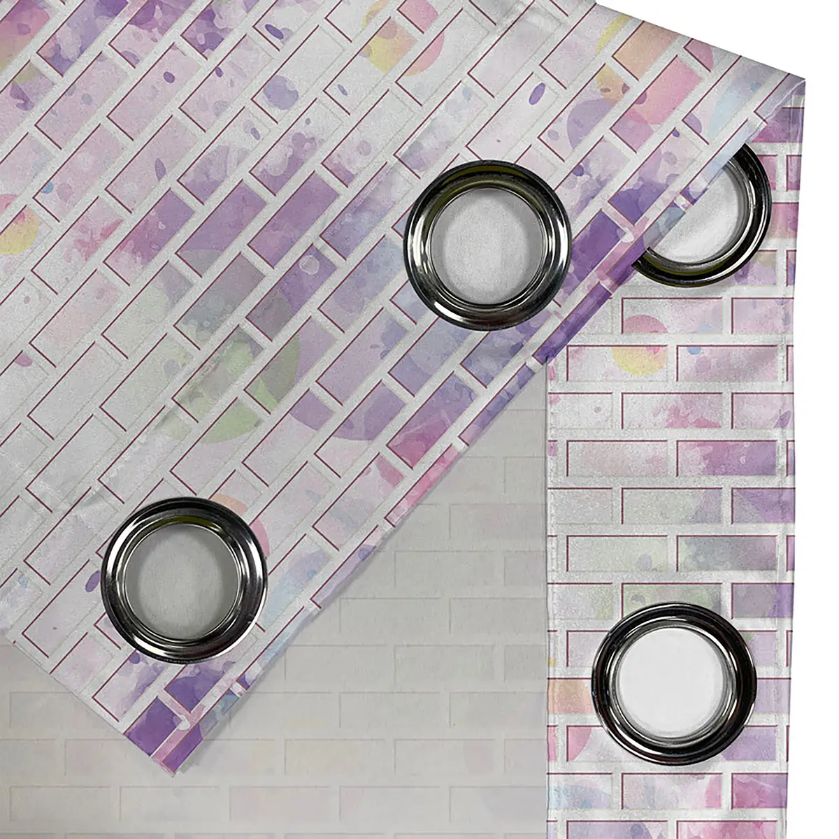 Ösenvorhang Wall 2er-Set 245cm Violett/Violett | Lila