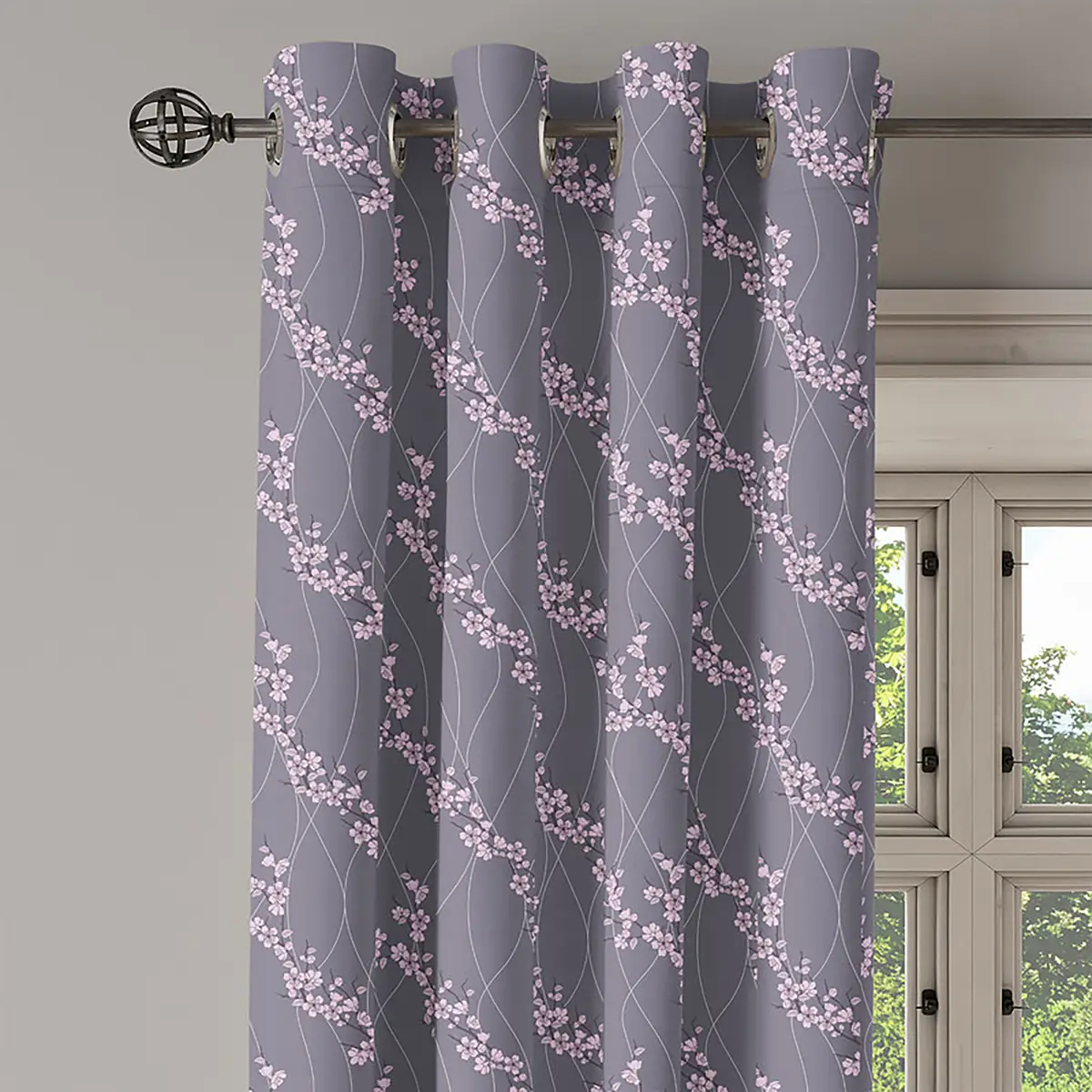 Ösenvorhang Kirschblüte 2er-Set 225cm | Mehrfarbig