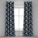 Ösenvorhang Wildrose 2er-Set 225cm | Blau