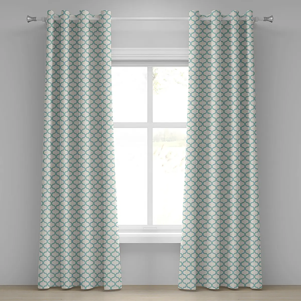 Ösenvorhang Moroccan Tile 2er-Set 225cm | Beige