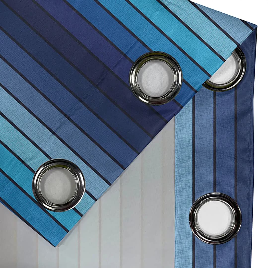 Ösenvorhang Blue Stripes 2er-Set 225cm | Blau