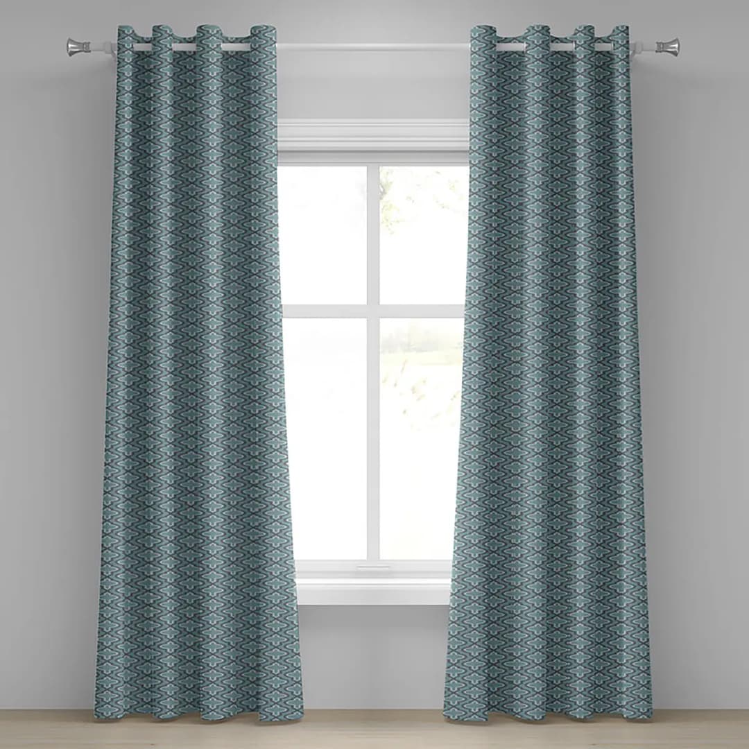 Ösenvorhang Clover 2er-Set 225cm Türkis/Türkis | Türkis