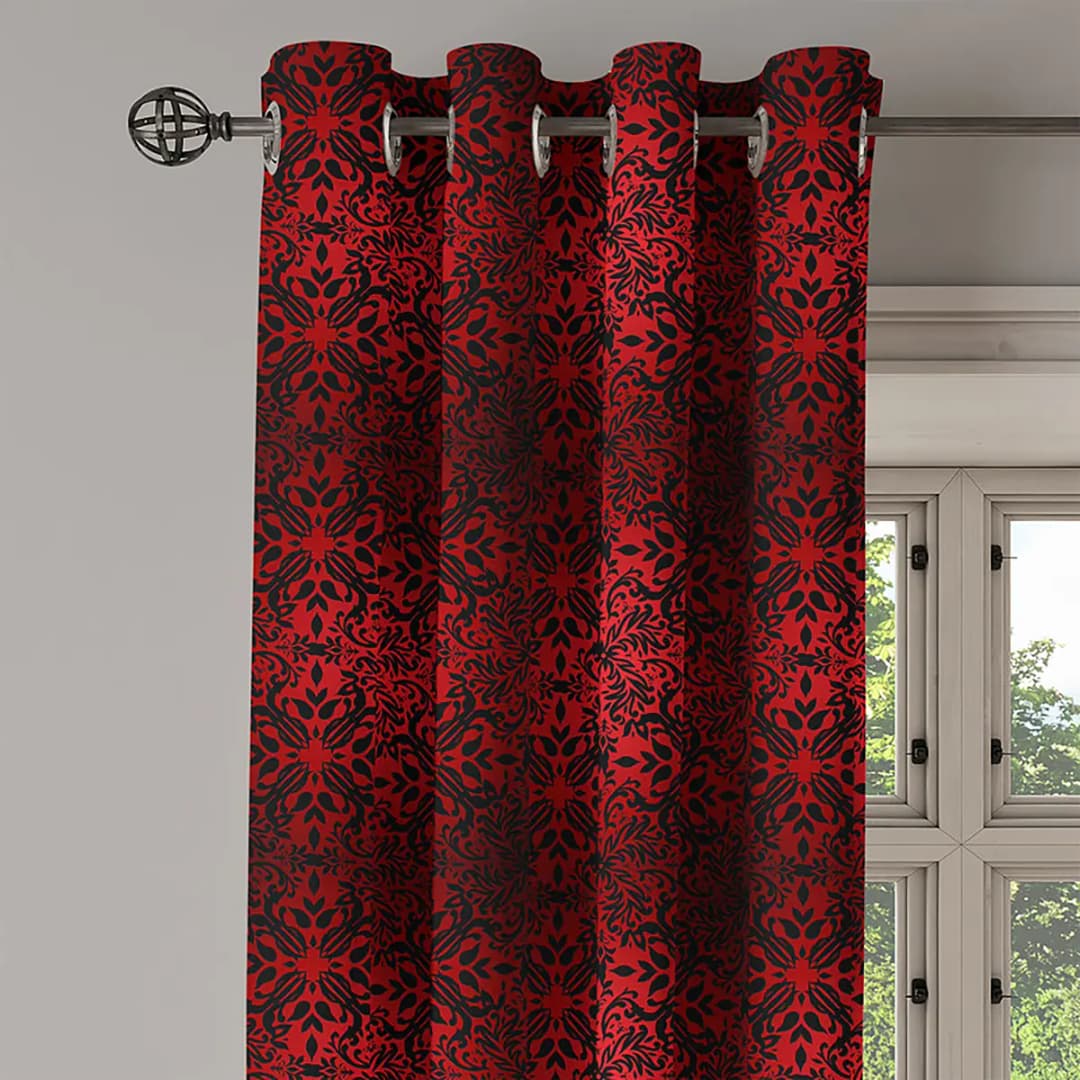 Ösenvorhang Vermilion 2er-Set 225cm Rot/Rot | Rot