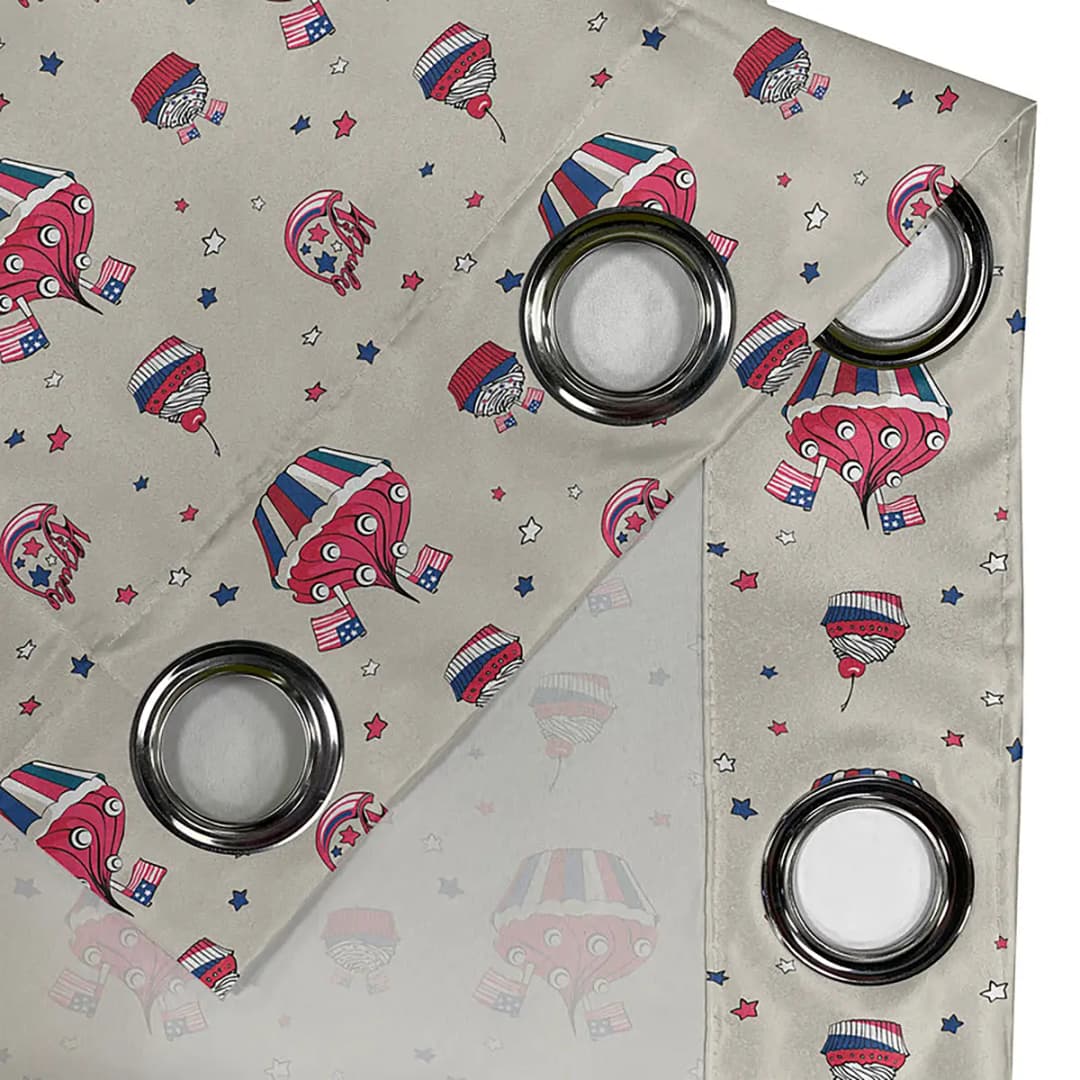 Ösenvorhang Cupcake 2er-Set 225cm | Mehrfarbig
