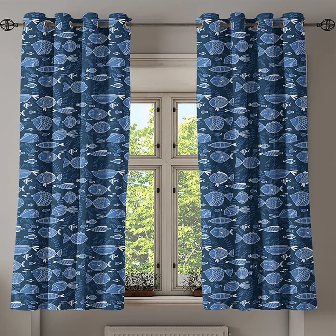 Ösenvorhang Ozean | Blau