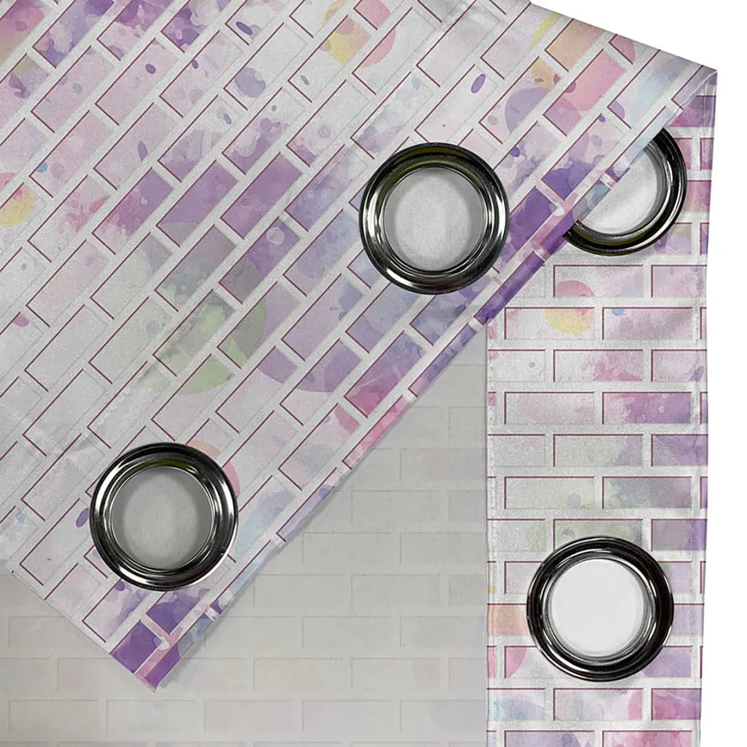 Ösenvorhang Wall 2er-Set 175cm Violett | Mehrfarbig