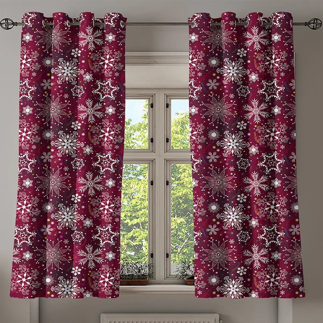 Ösenvorhang Winter 2er-Set 175cm | Lila