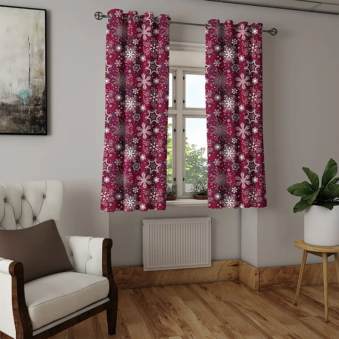 Ösenvorhang Winter 2er-Set 175cm | Lila