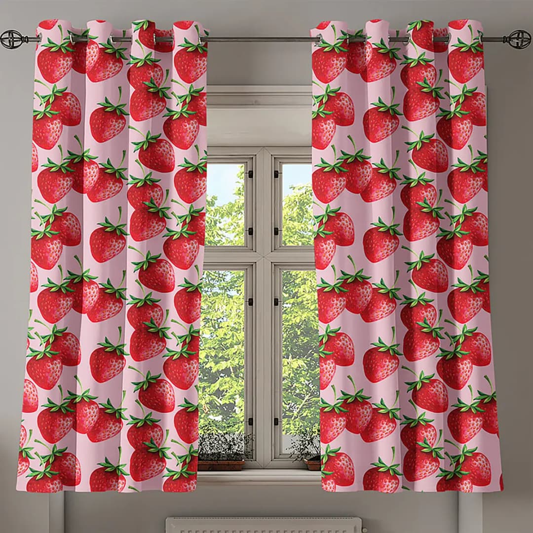 Ösenvorhang Strawberry 2er-Set 175cm | Rot