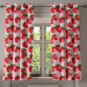 Ösenvorhang Strawberry 2er-Set 175cm | Rot