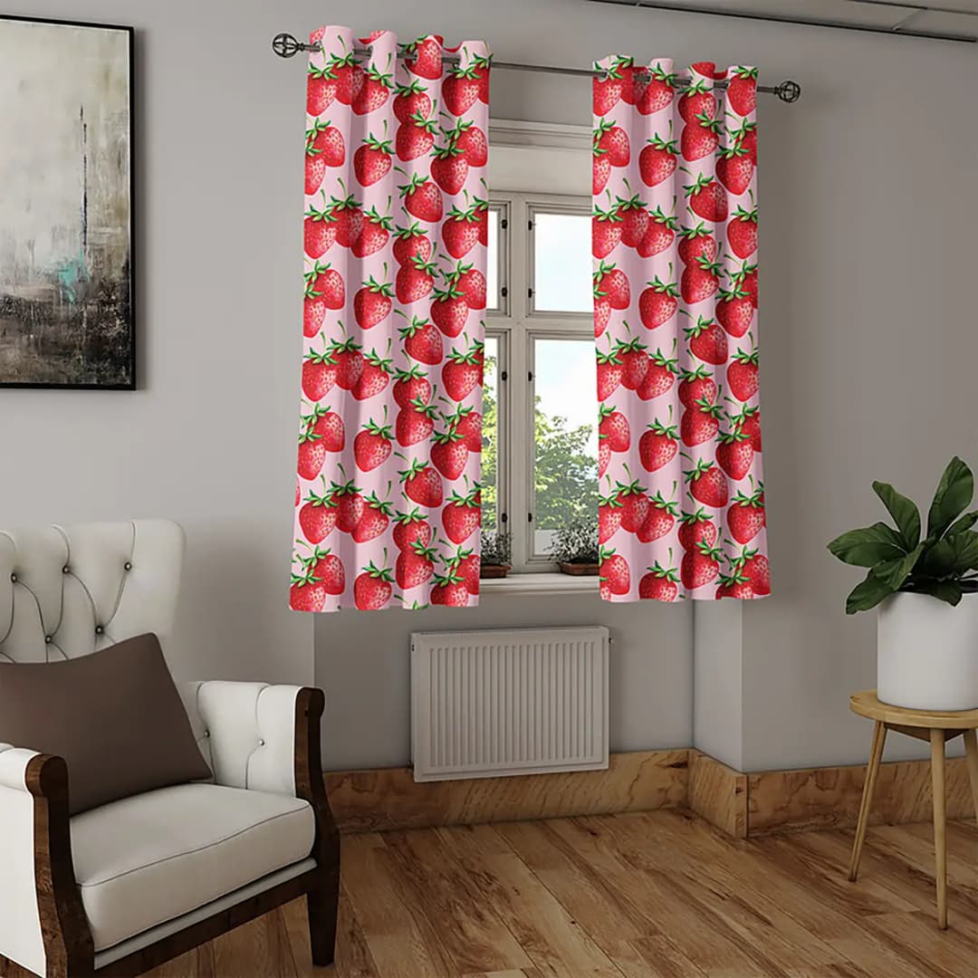Ösenvorhang Strawberry 2er-Set 175cm | Rot