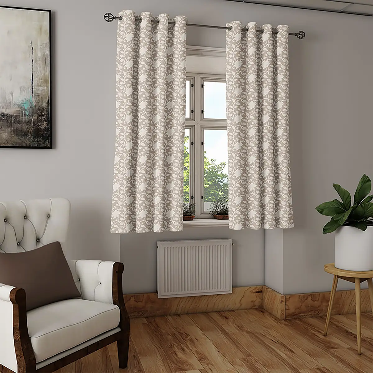 Ösenvorhang Wild Wine 2er-Set 175cm | Beige