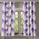 Ösenvorhang Schmetterling 2er-Set 175cm Violett/Violett | Lila
