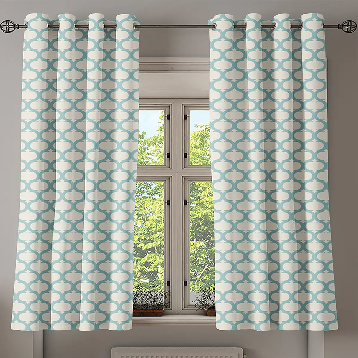 Ösenvorhang Moroccan Tile | Beige