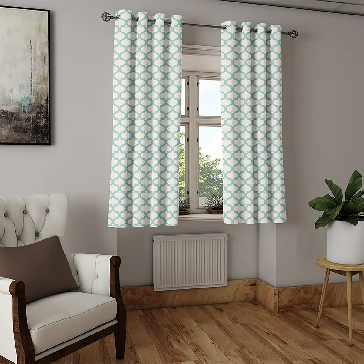 Ösenvorhang Moroccan Tile | Beige