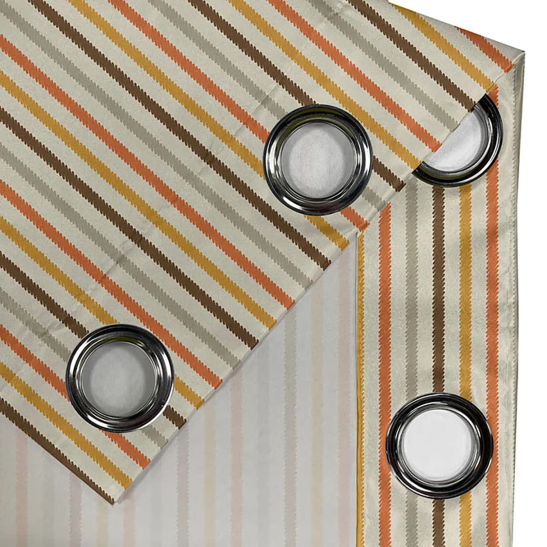 Ösenvorhang Retro Stripes | Gelb