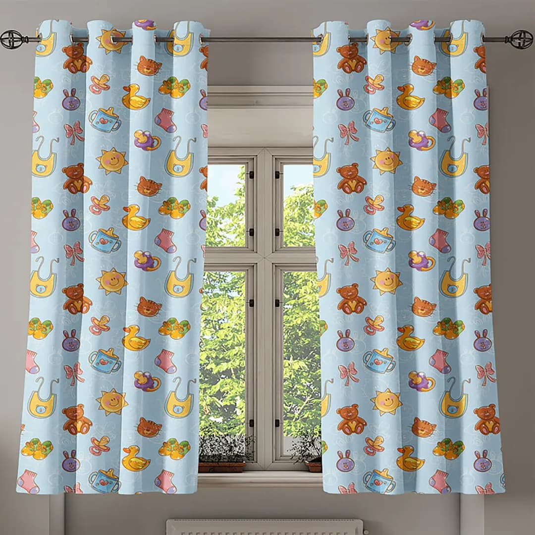 Ösenvorhang Toy 2er-Set 175cm Blau/Babyblau | Blau