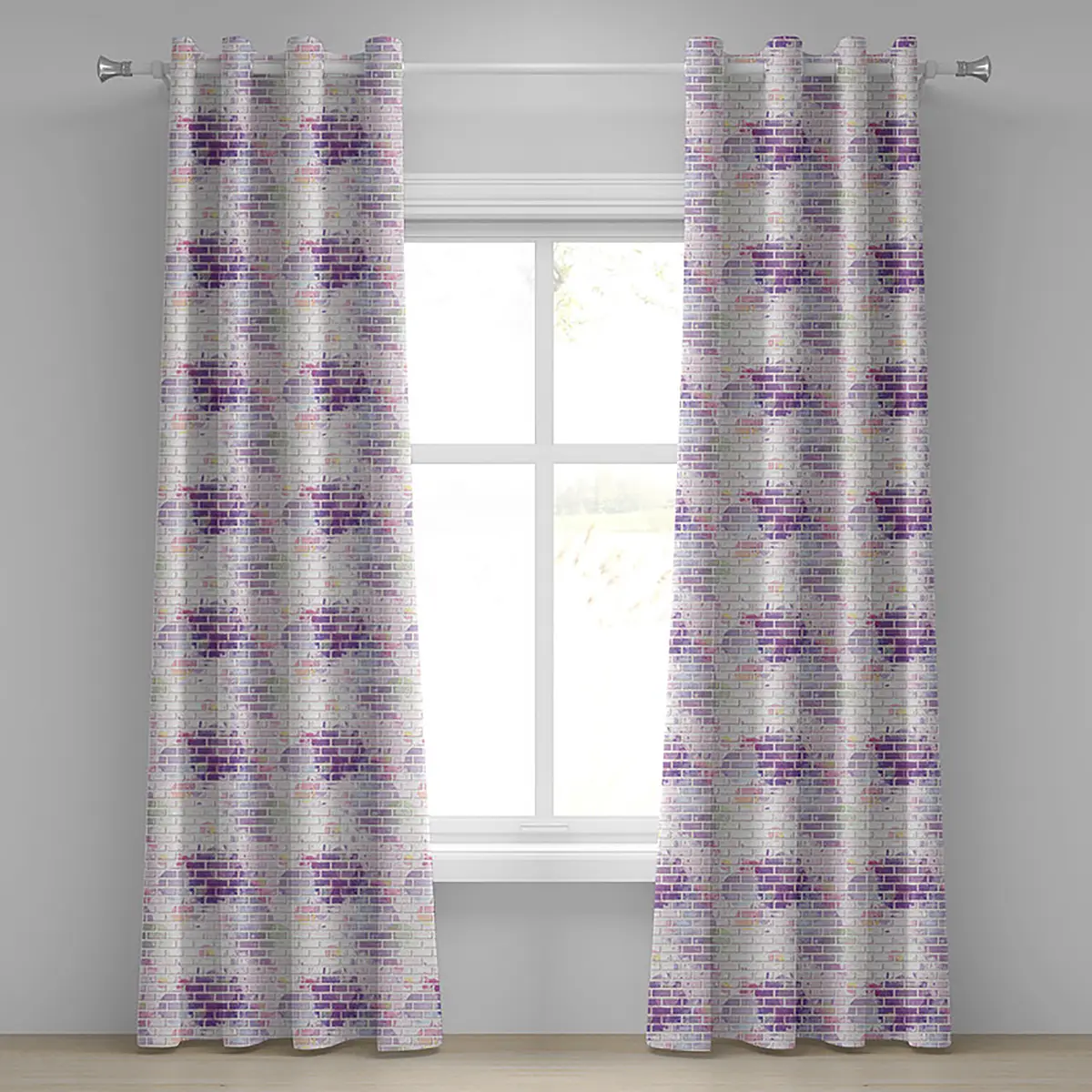 Ösenvorhang Wall 2er-Set 225cm | Mehrfarbig