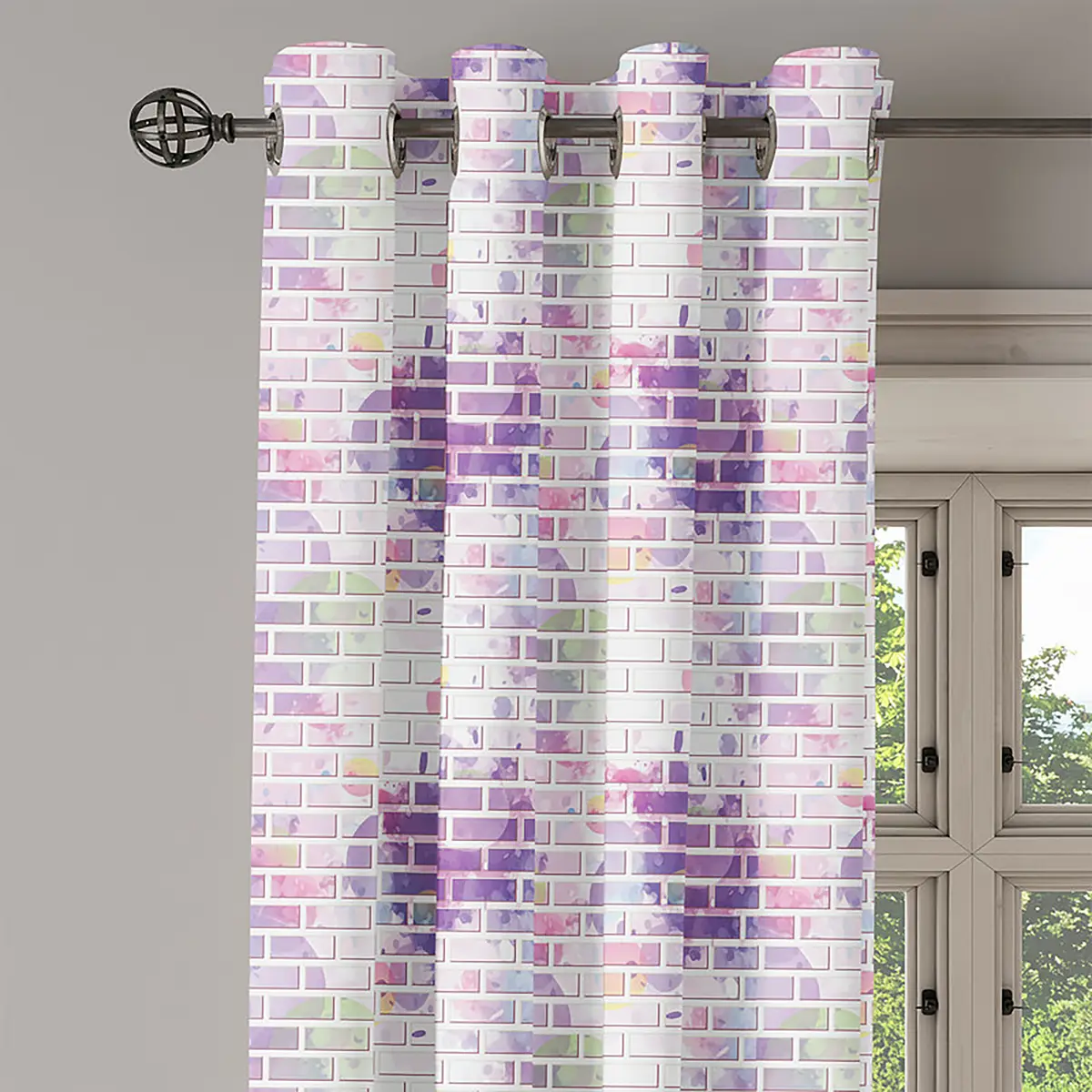 Ösenvorhang Wall 2er-Set 225cm | Mehrfarbig
