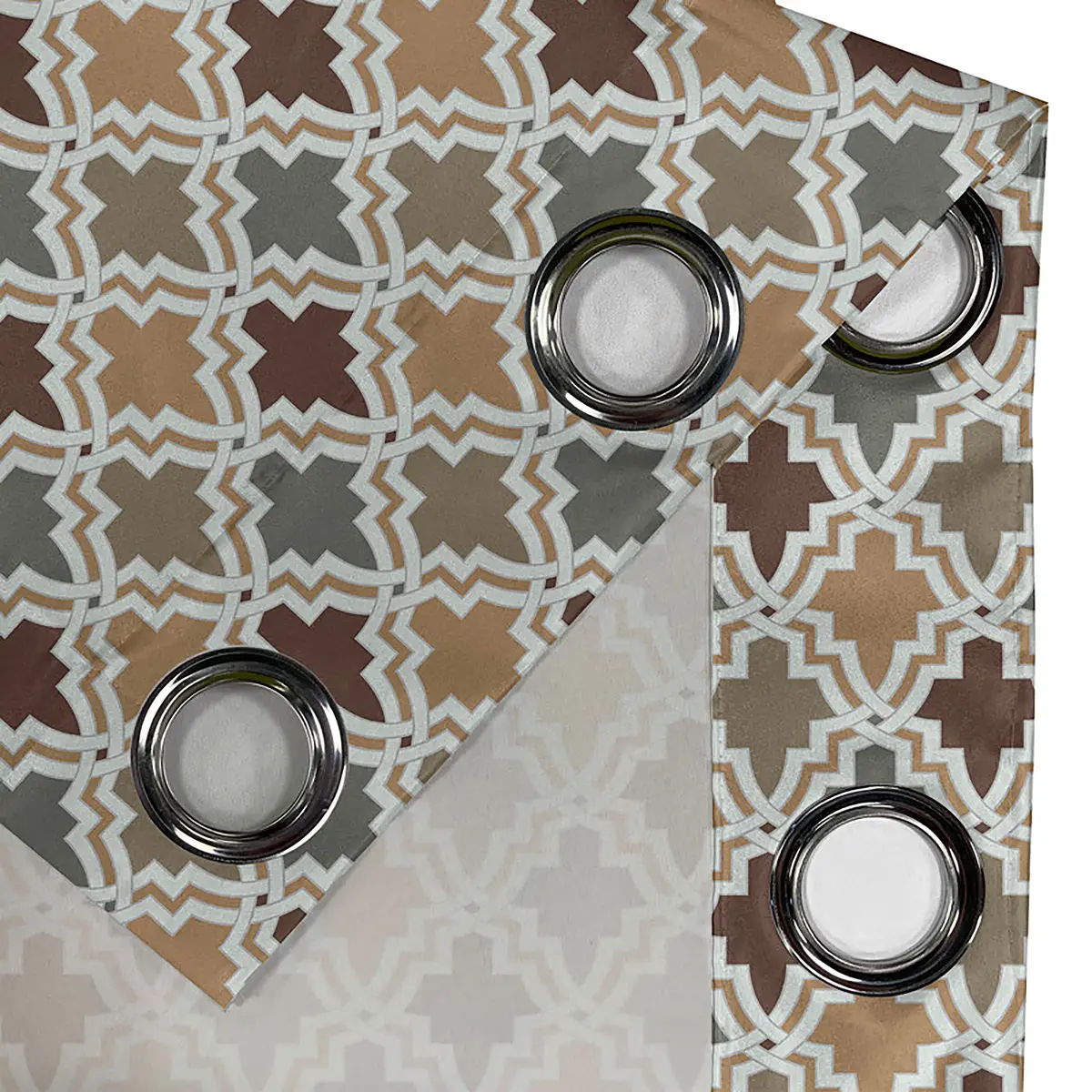 Ösenvorhang Maple Geometric | Braun