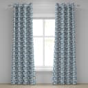 Ösenvorhang Maritim 2er-Set 260cm Blau/Weiß/Blau/Gelb | Blau