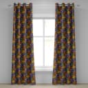 Ösenvorhang Mandala Blume 2er-Set 260cm Violett/Multicolor