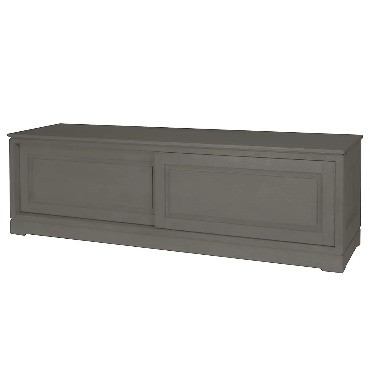 TV-Lowboard Glatt Pinie Massiv, gebürstet Grau/Grau 166cm