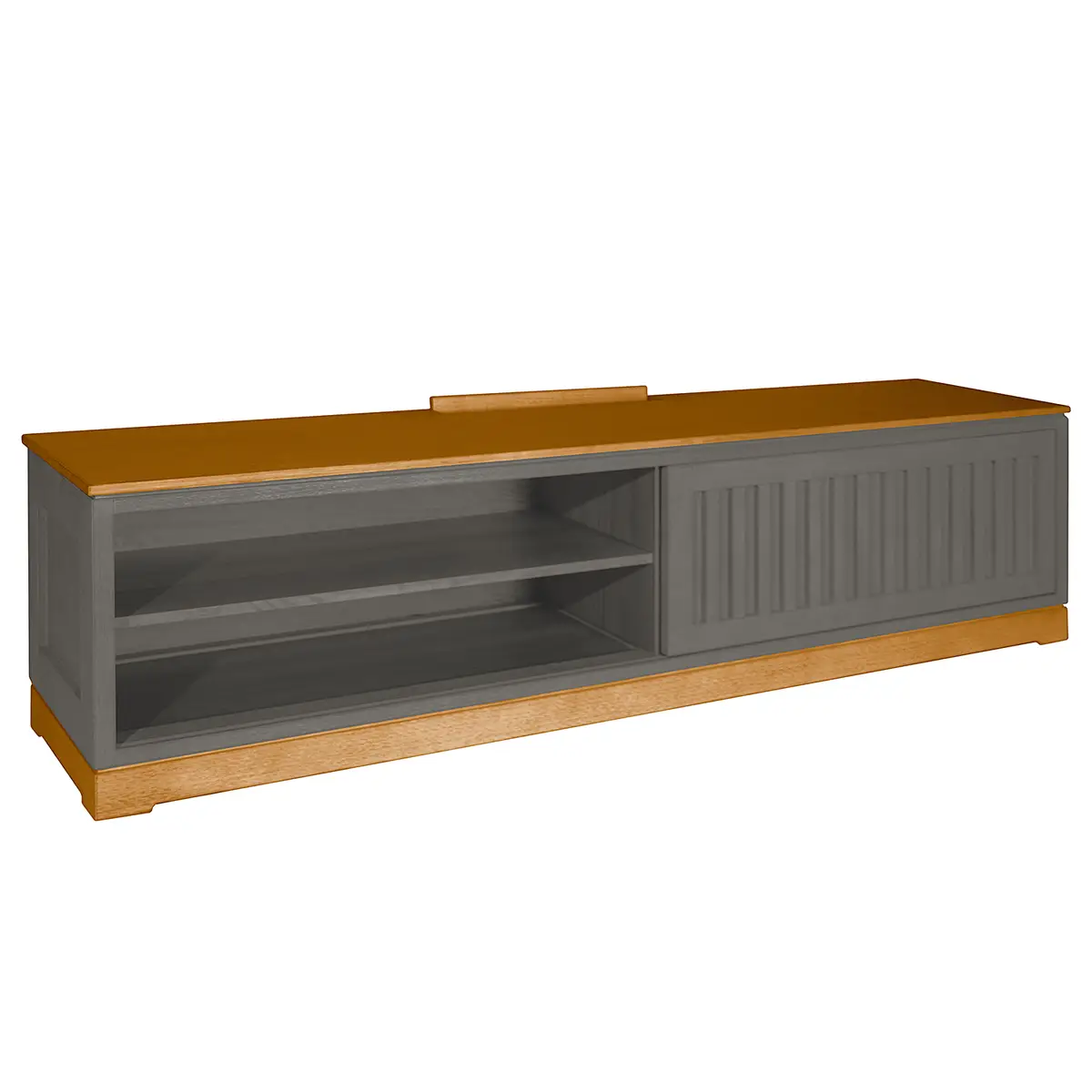 TV-Lowboard Geriffelt Pinie Massiv | Mehrfarbig