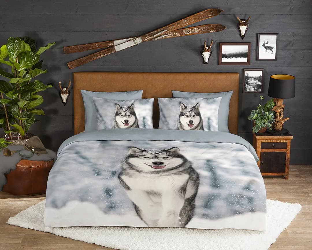 Biber-Bettwäsche Husky | Grau