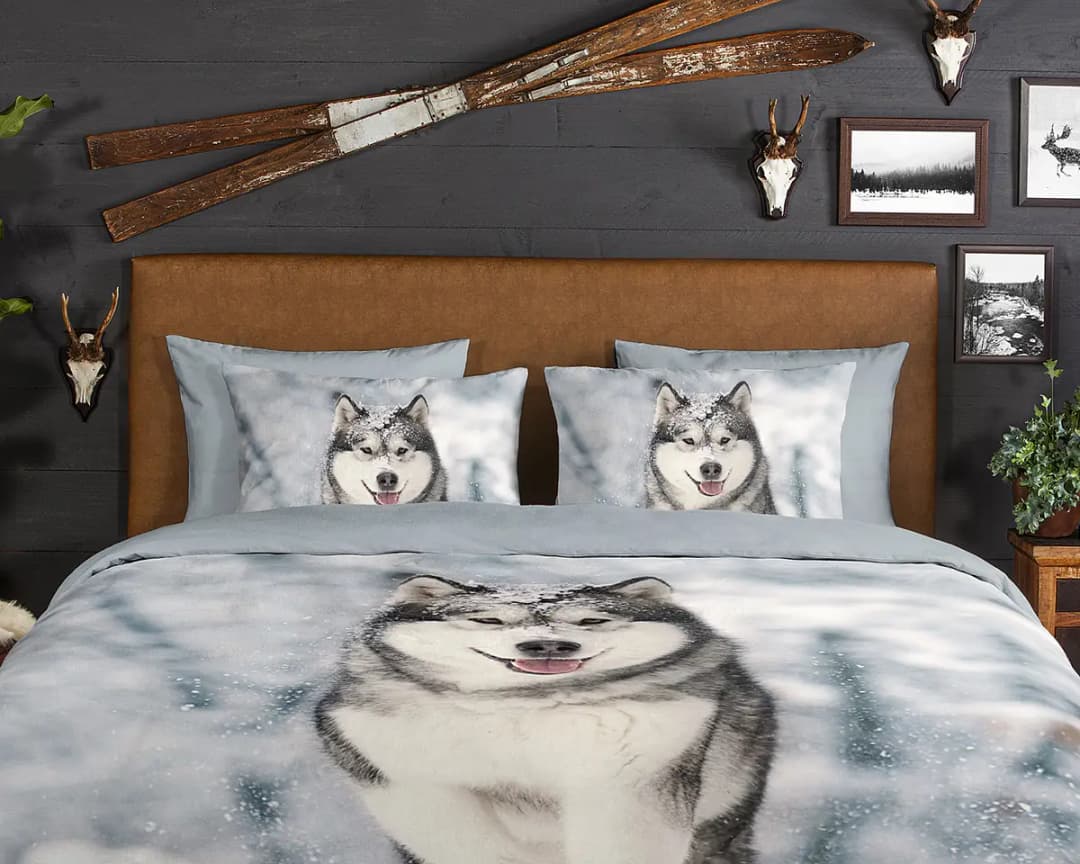 Biber-Bettwäsche Husky | Grau