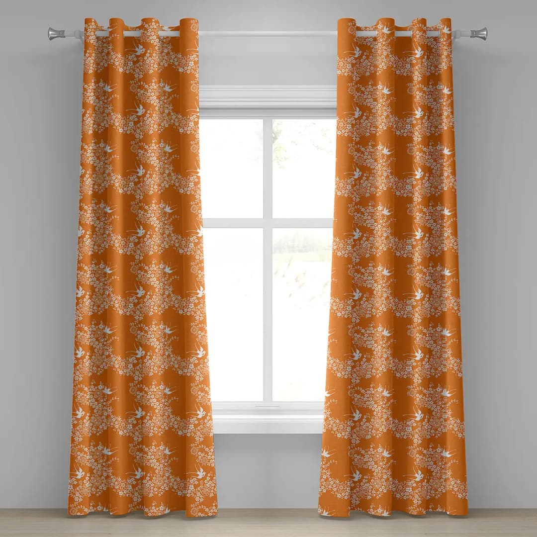 Ösenvorhang Dove 2er-Set 245cm Gold/Orange | Gold