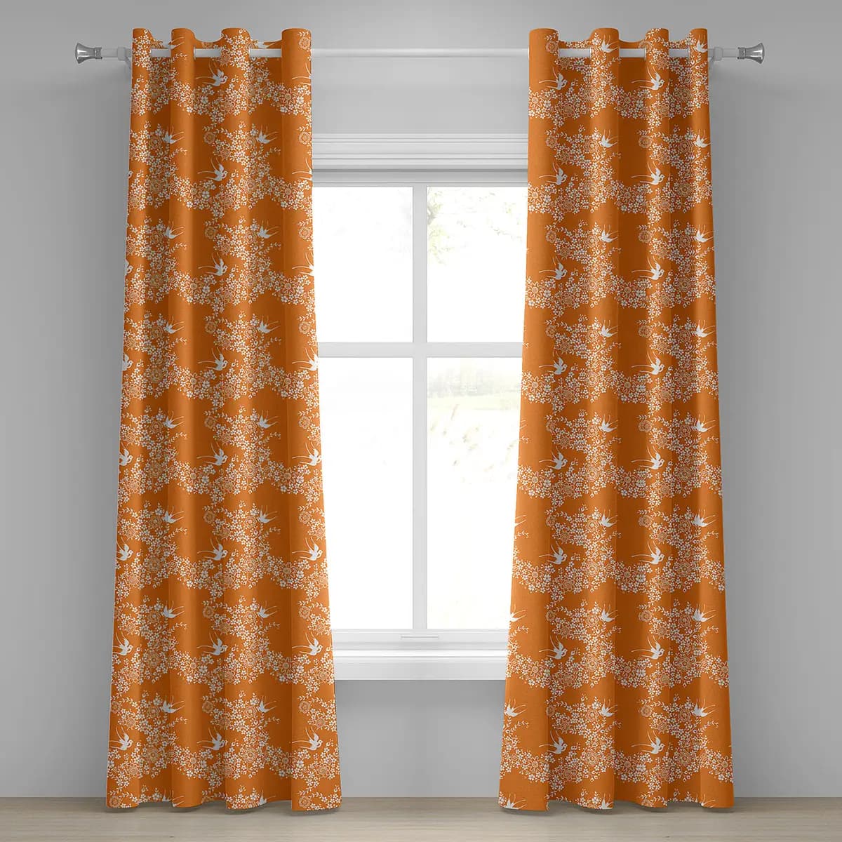 Ösenvorhang Dove 2er-Set 245cm Gold/Orange | Gold