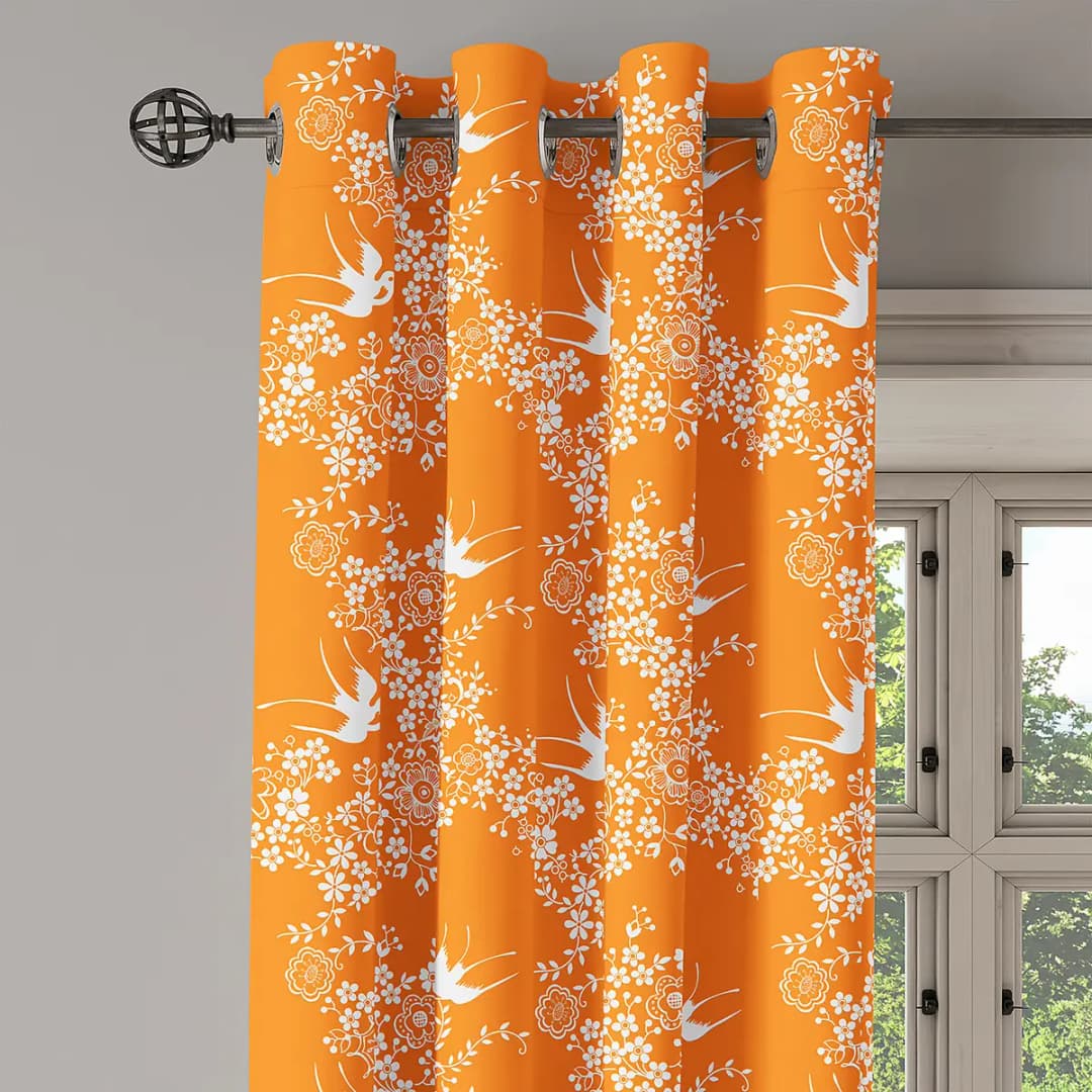 Ösenvorhang Dove 2er-Set 245cm Gold/Orange | Gold