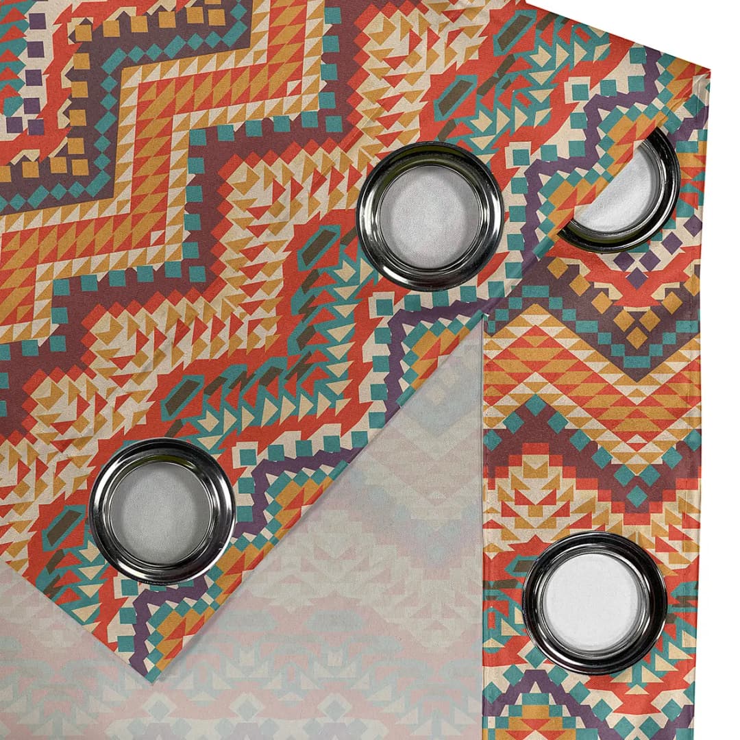 Ösenvorhang Zig Zag 2er-Set 245cm Multicolor | Mehrfarbig