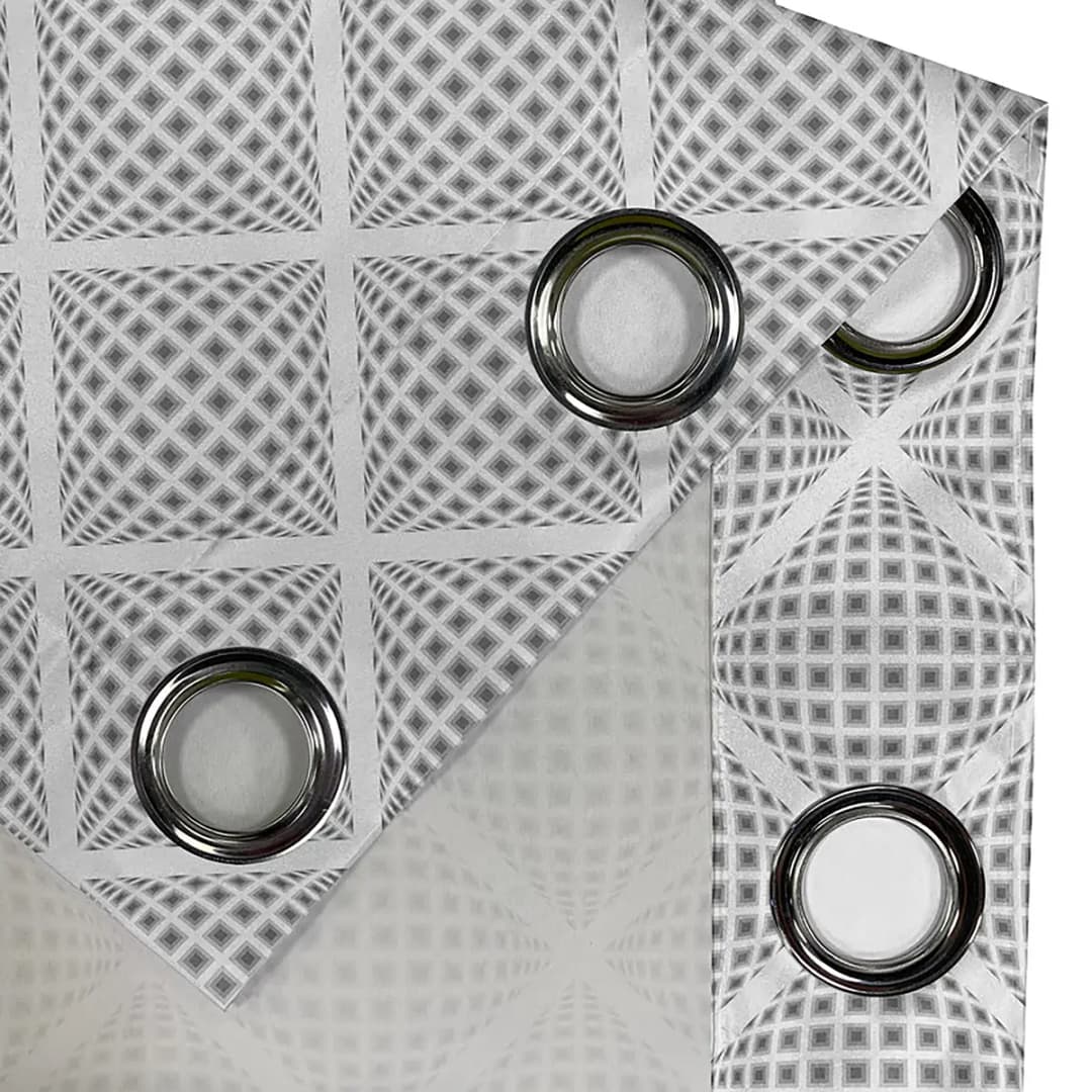 Ösenvorhang Visual Squares 2er-Set 245cm | Mehrfarbig