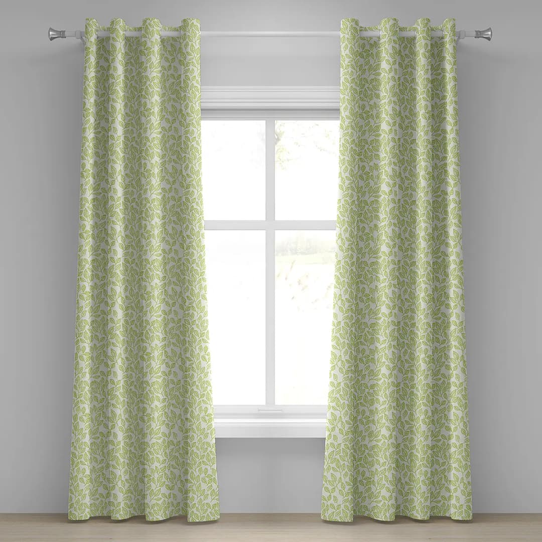 Ösenvorhang Orme Blätter 2er-Set 245cm Beige/Limette/Creme | Beige
