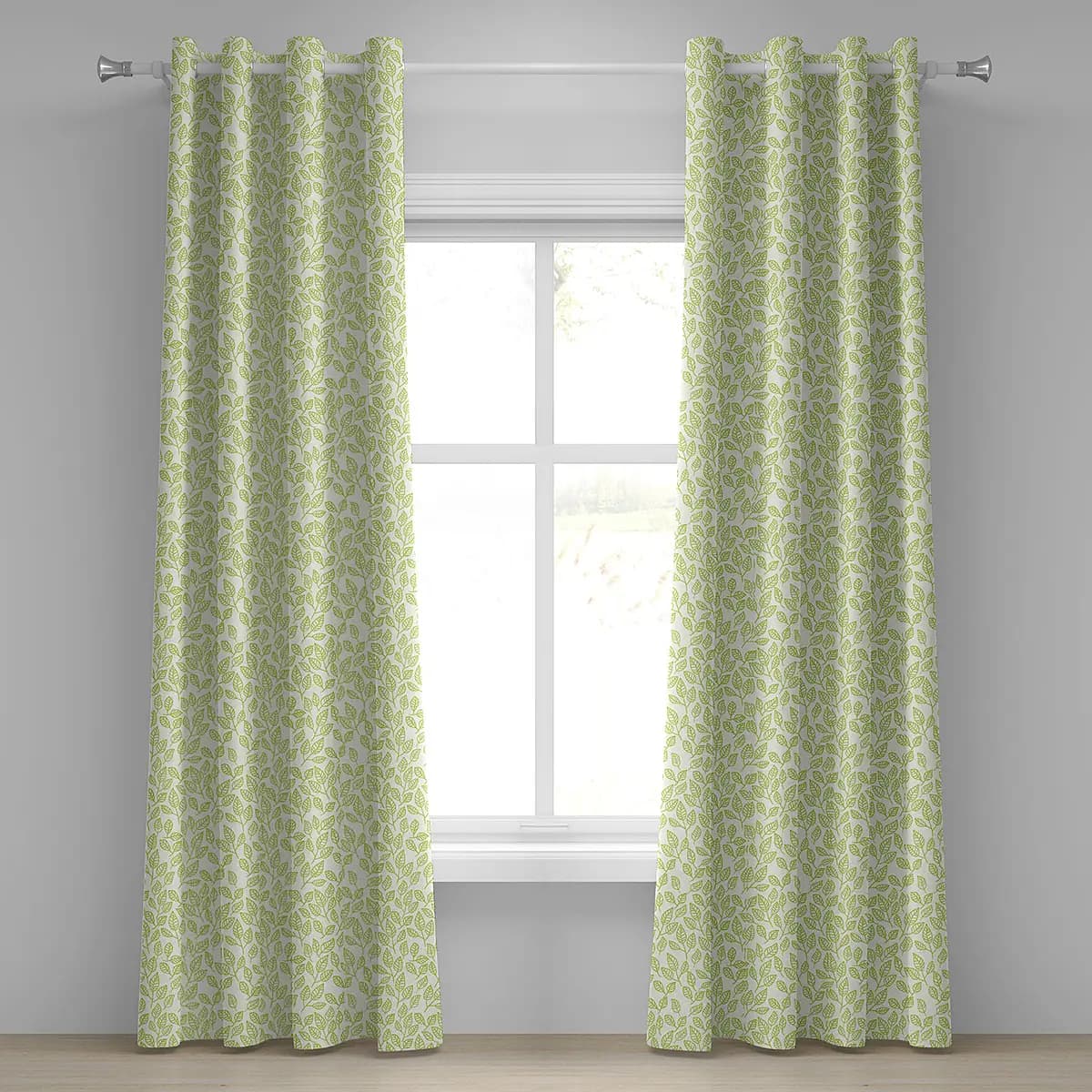 Ösenvorhang Orme Blätter 2er-Set 260cm Beige/Limette/Creme | Beige