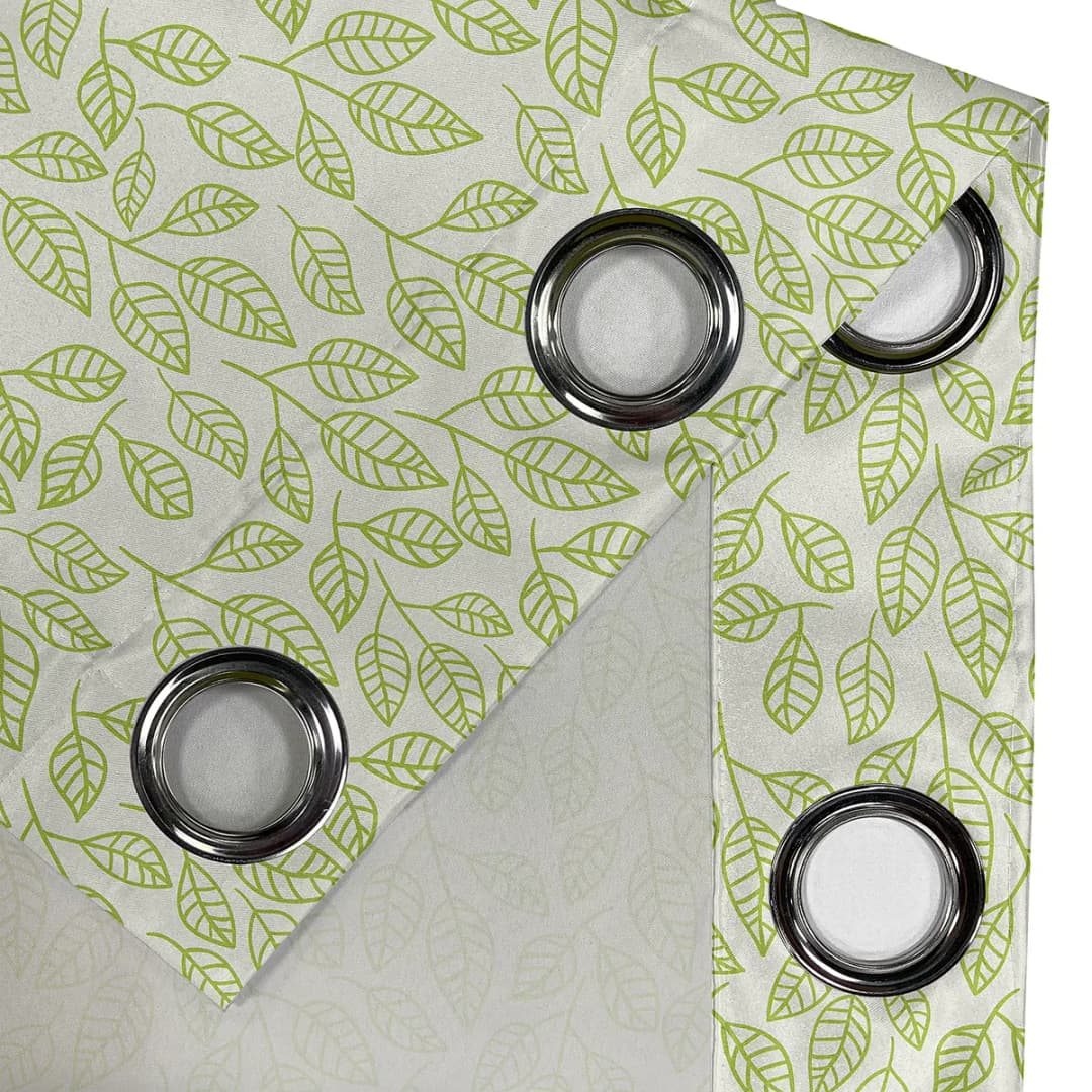 Ösenvorhang Orme Blätter 2er-Set 260cm Beige/Limette/Creme | Beige