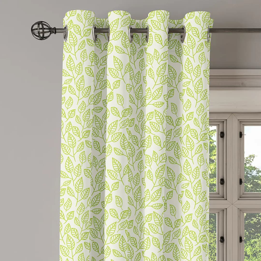 Ösenvorhang Orme Blätter 2er-Set 260cm Beige/Limette/Creme | Beige