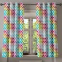 Ösenvorhang Digitale Kreise 2er-Set 175cm Multicolor/Multicolor
