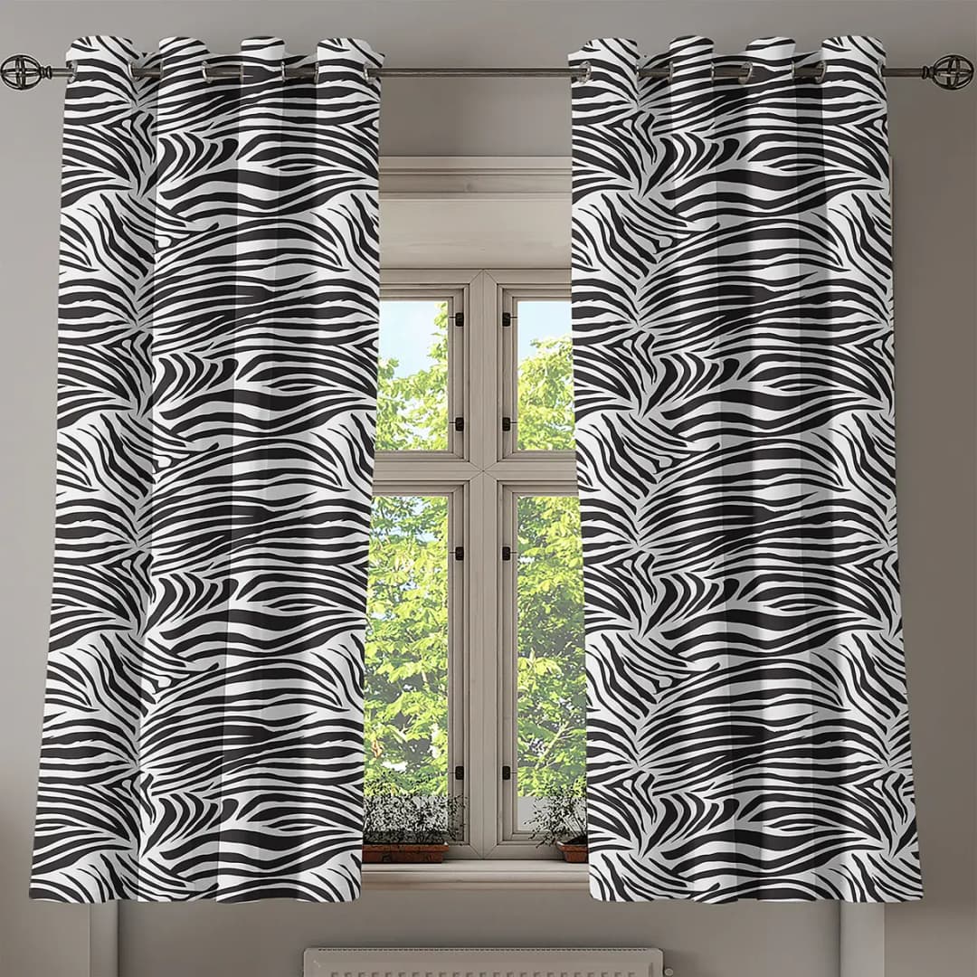 Ösenvorhang Zebra | Mehrfarbig